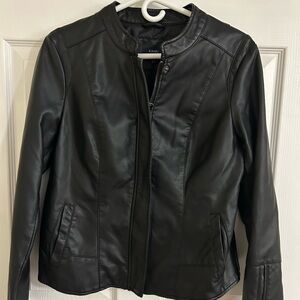 Kaari Blue Moto faux leather jacket